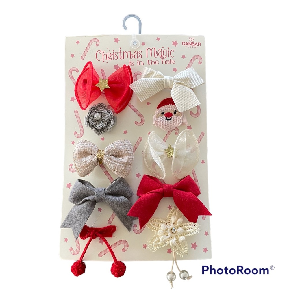 New Christmas Magic Is In The Hair Assorted Christmas Bows and Barrettes